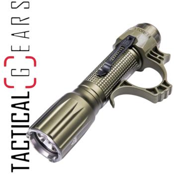 NEXTORCH TA30CG K.I.S.S. 1600 LUMEN TACTICAL LED TASCHENLAMPE GRÜN MIT NANO- KERAMIK GLASBRECHER, STROBOSKOPFUNKTION INKL. GLEICHFARBIGER FR-1 FÜHRUNGSHILFE